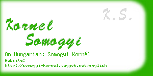 kornel somogyi business card